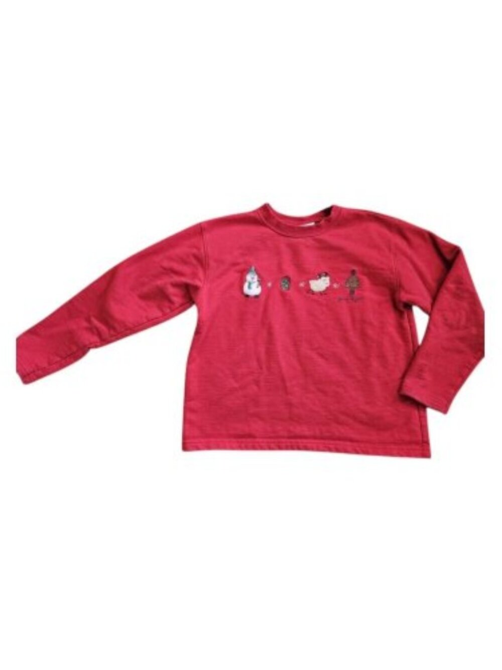 GENUINE GIRL Red Holiday Sweatshirt Style Top Girls Size 7
